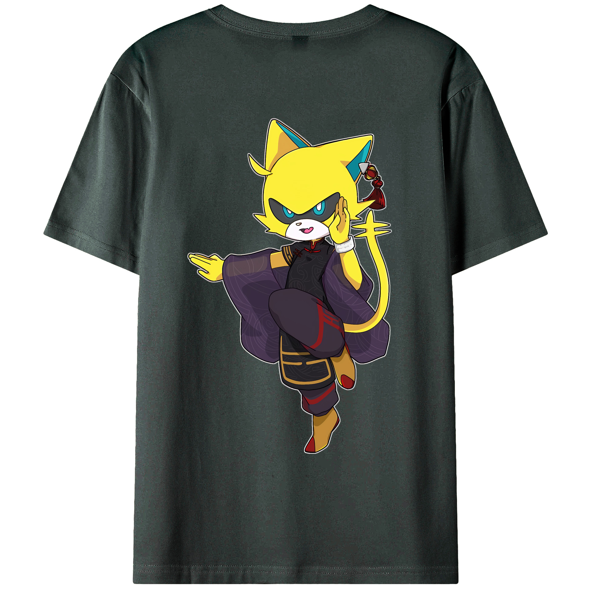 （画像用） 妖怪ウォッチ Yo-kai Watch 綿100％ メンズ半袖Tシャツ（バックプリント） 通気性